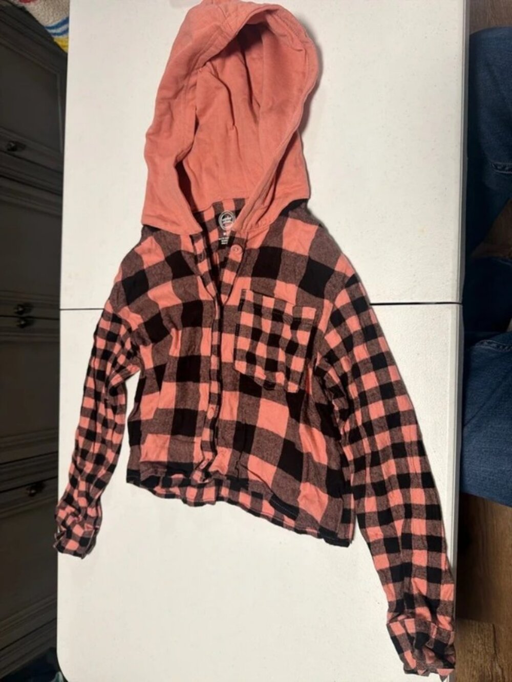 Pink plaid crop top